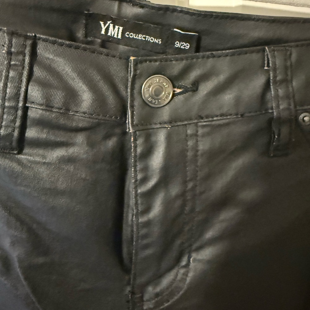 2/35 YMI Black Metallic Straight Leg Jeans for Women sz 9 - Picture 5 of 8